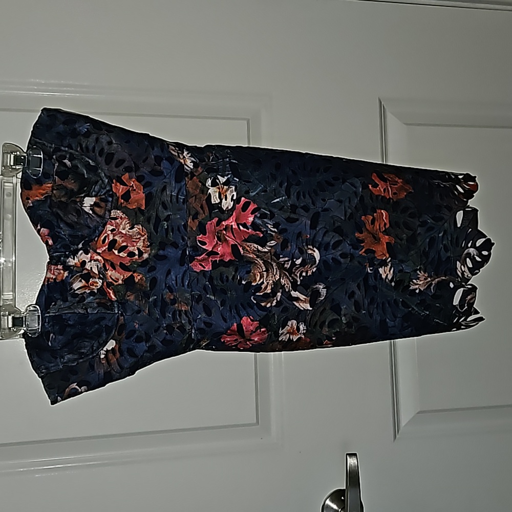 Strapless mini Size 4 Marchase Notte dress blue floral print